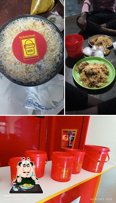 Among various things one can find food and beverage at Red Bucket Biryani Srikakulam