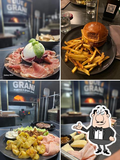 Questa è la immagine che mostra la interni e cibo di Due Grani pizzeria&fingerfood