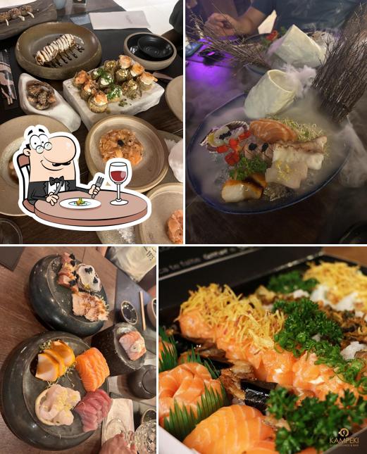 Platos en Kampeki Sushi