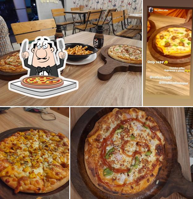 Try out pizza at Cafe Crush