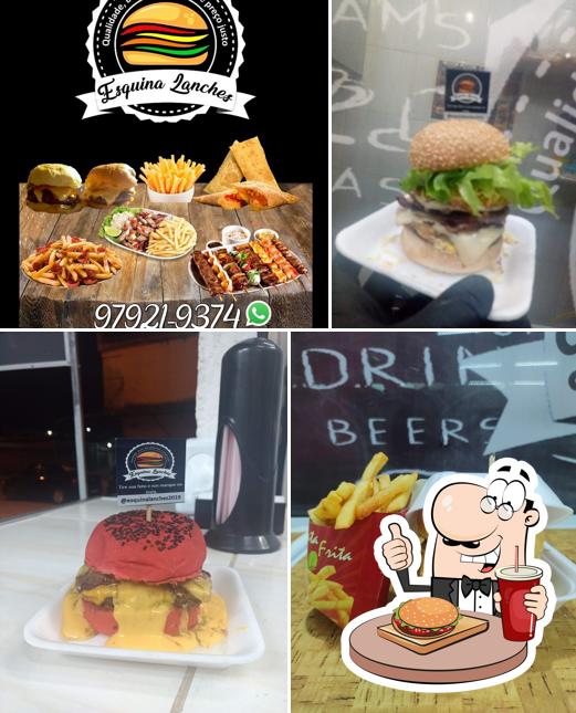 Delicie-se com um hambúrguer no Esquina Lanches Hamburgueria Artesanal na Brasa