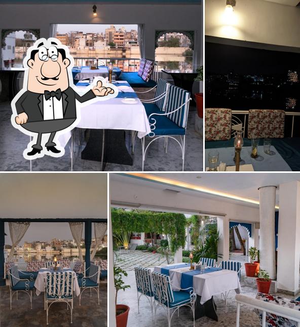 The interior of Jajmaan Lakeview Restaurant & Hotel