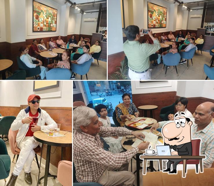 Take a seat at one of the tables at Burger Wings