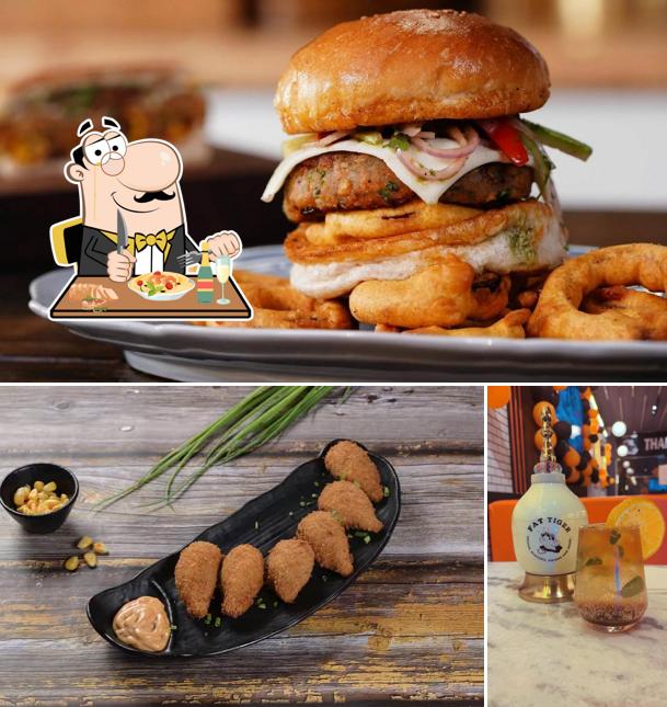 This is the image depicting food and interior at Fat Tiger