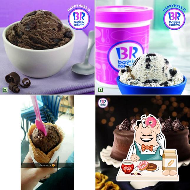 Baskin Robbins provides a range of sweet dishes