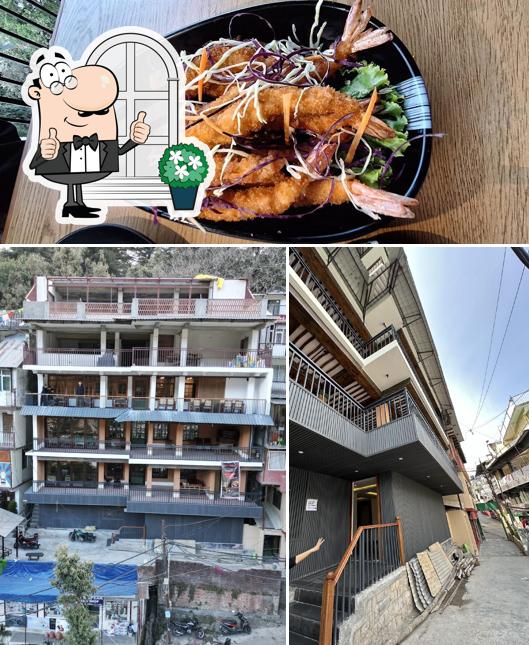 The restaurant's exterior and food