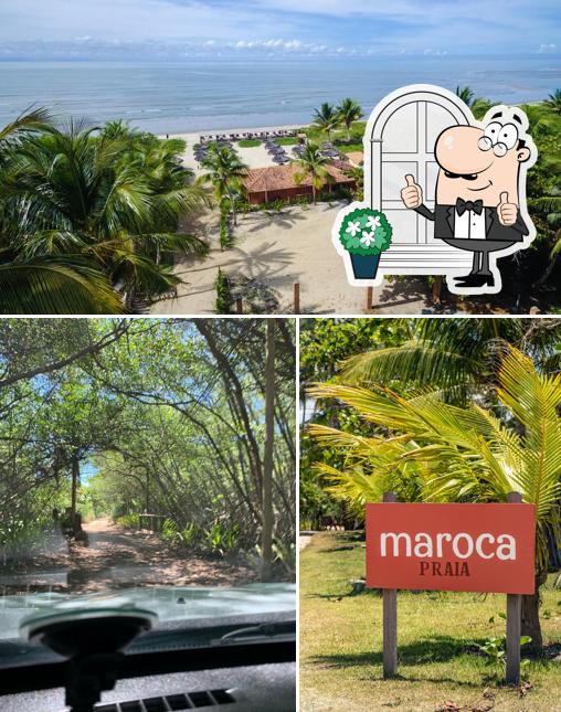 Desfrute da vista da área externa do Maroca Praia Restaurante