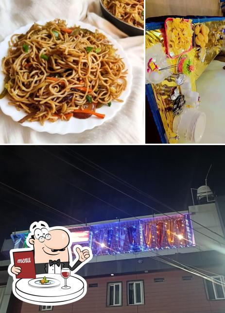 This is the picture showing food and interior at The Golden Sky Cafe & Restaurant