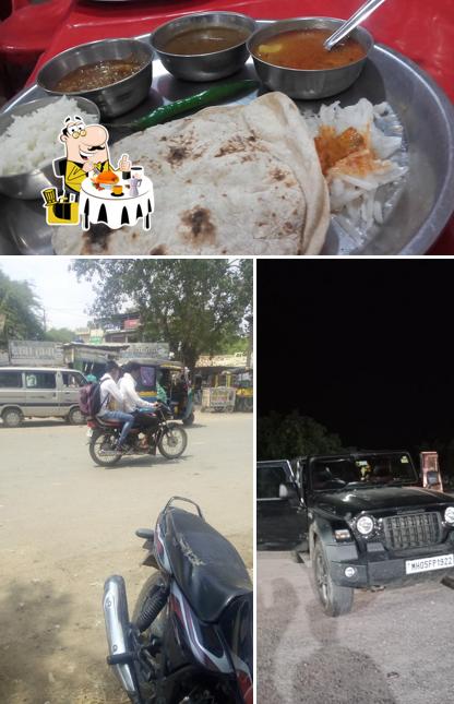 Among various things one can find food and exterior at Dhaba