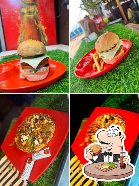 Get a burger at Pop Up Cafe