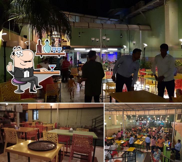 The interior of Ajinkya AC Veg Restaurant and Lodging