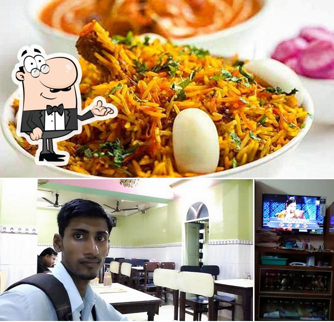 This is the picture showing interior and food at Amantran