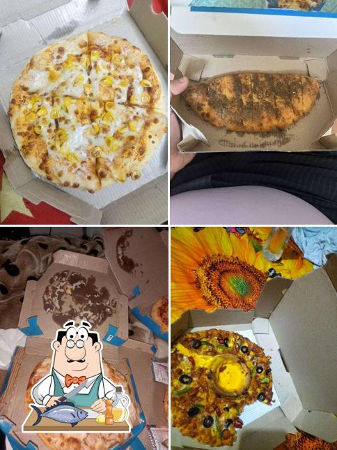 Grilled salmon at Domino's Pizza