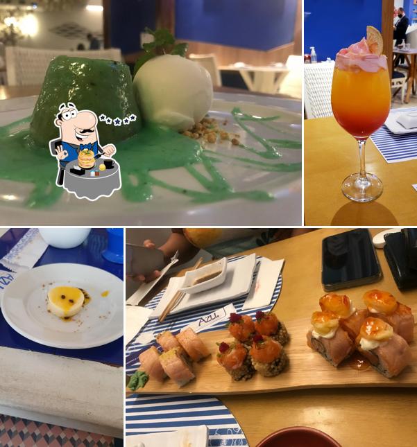 Comida em AZU. restaurante japonês e contemporâneo