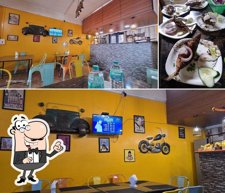 The restaurant's interior and dining table