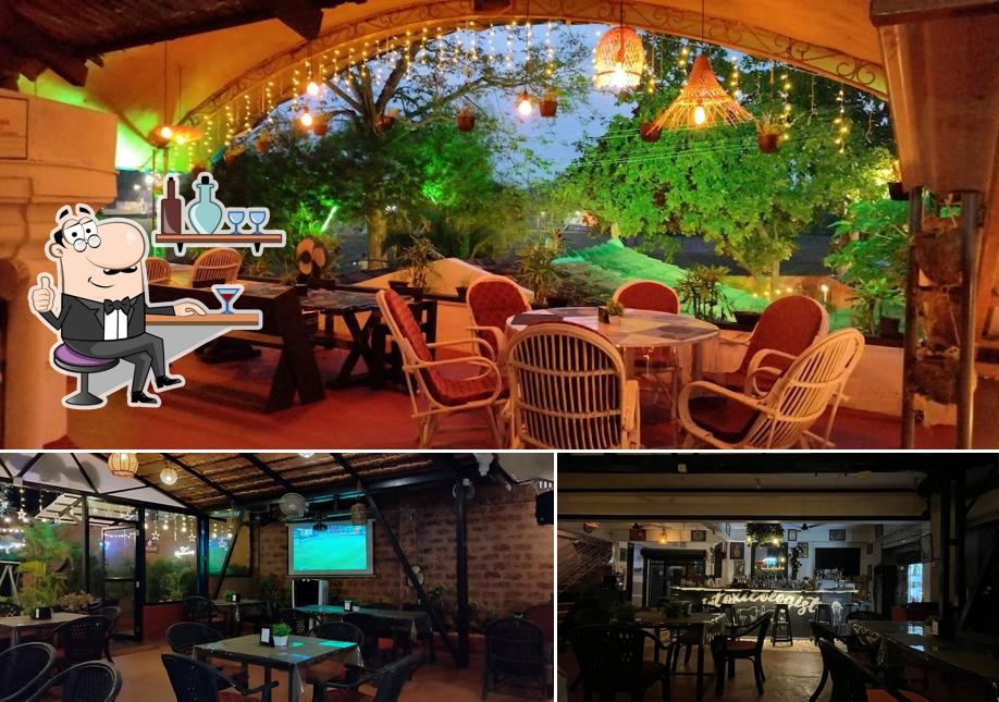 Take a seat at one of the tables at OM Rose Garden