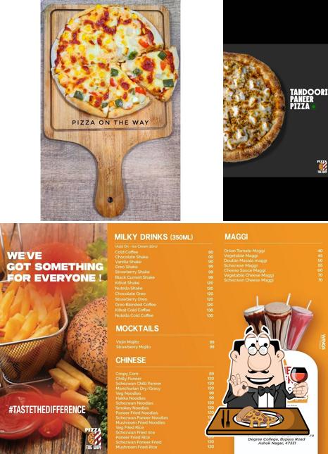 Try out pizza at Pizza on the way