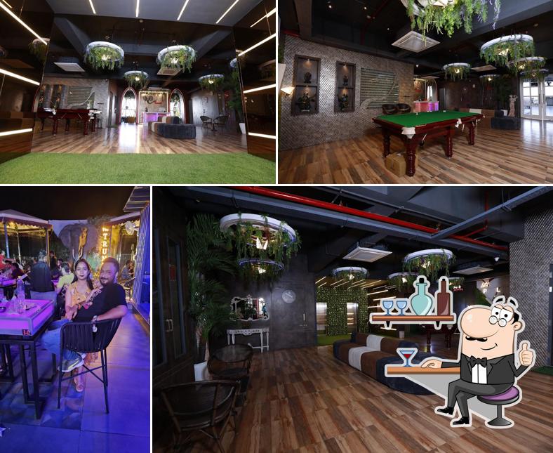 The interior of The Trunk Rooftop fine dine Restaurant Mathura Best Cafe in Mathura Best bar in Mathura