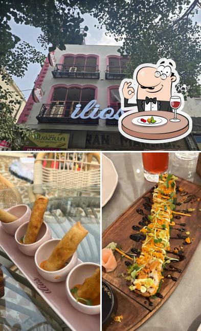 The picture of food and exterior at Ilios