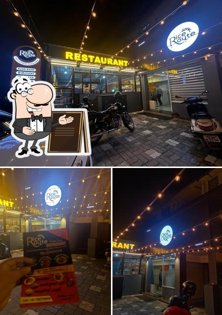The image of Rice Route Calicut’s exterior and food