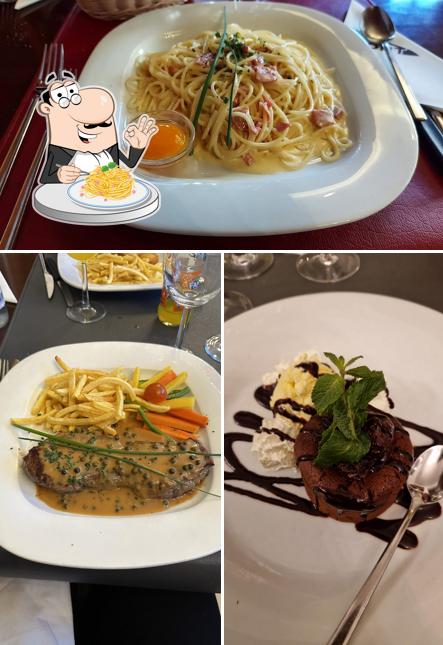 Spaghetti alla carbonara al Restaurant du Grand-Pont