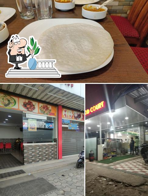 The photo of exterior and food at Bismillah Food Court