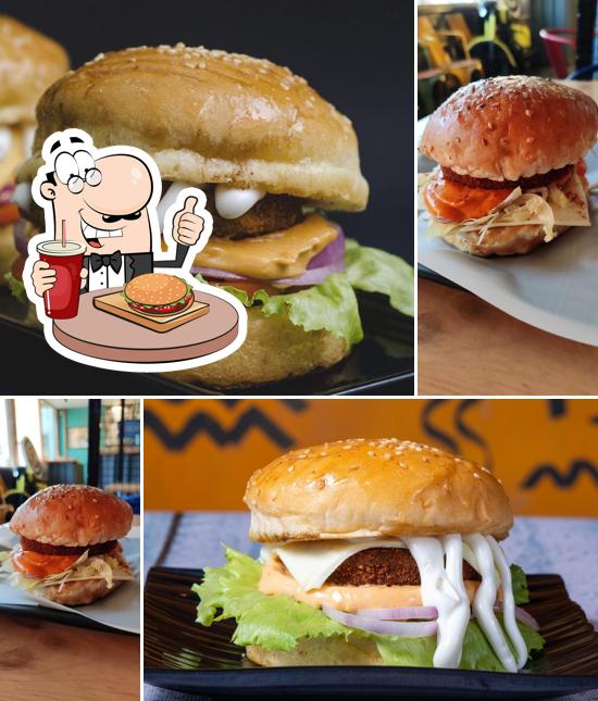 Order a burger at Round The Clock Craving's