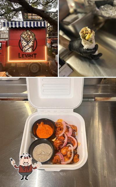 The photo of food and exterior at Levant Food Truck