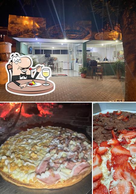 A comida e interior do restaurante