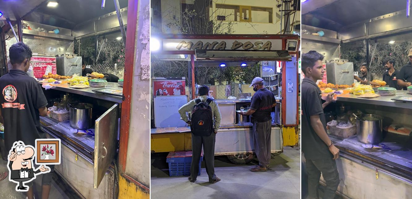 Take a seat at one of the tables at Mana Dosa