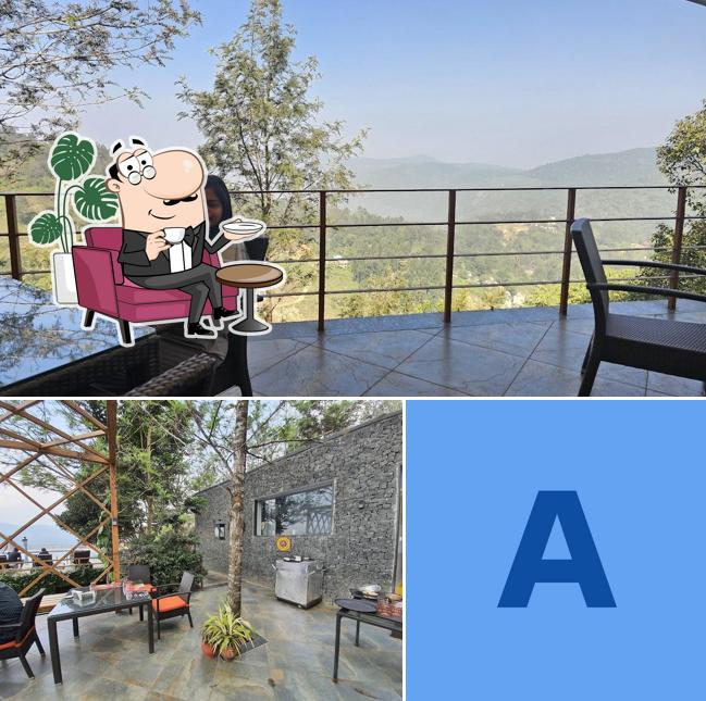 The interior of Altitude Global Cuisine Restaurant in Yercaud