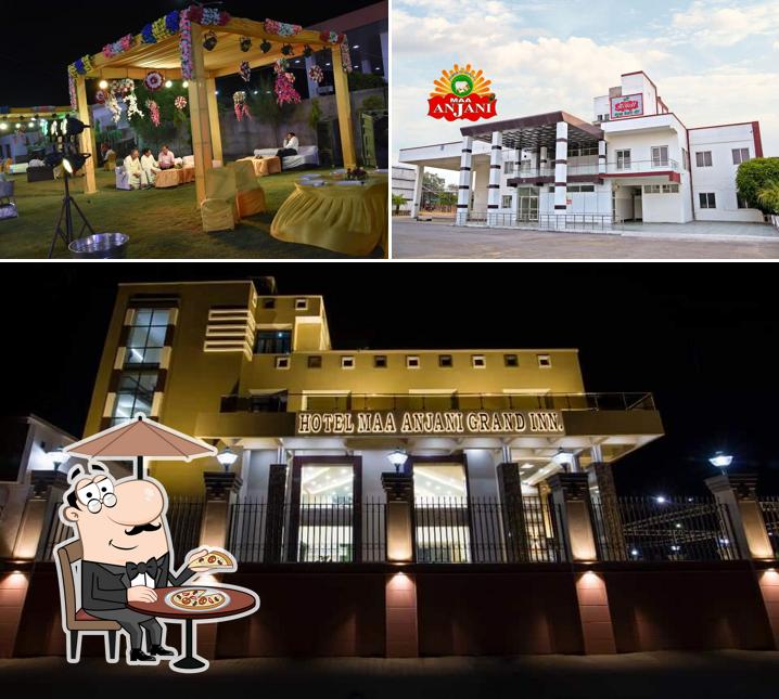 Enjoy the view at the outside area of Hotel Maa Anjani Grand Inn