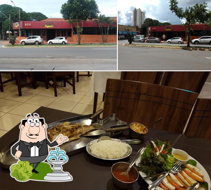 Esta é a imagem mostrando exterior e comida a Tucunaré na Chapa