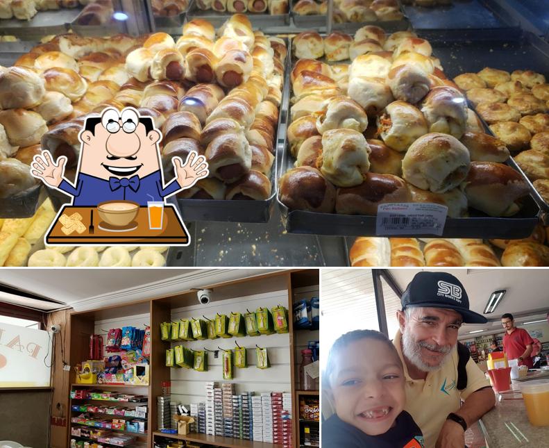 A imagem da comida e bebida no Pão Italiano