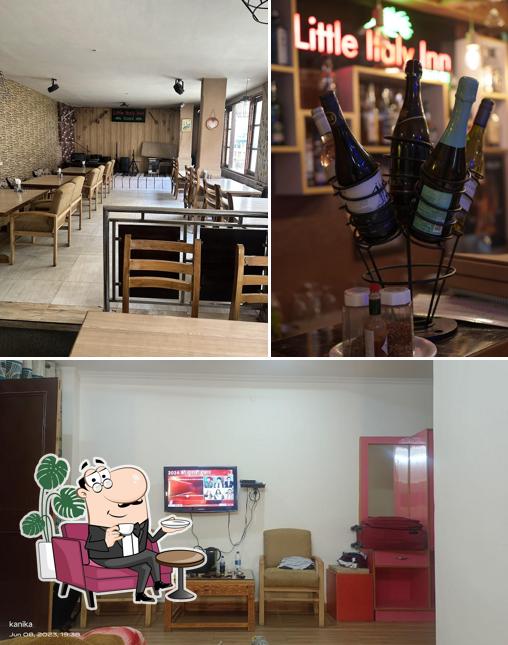 Check out the photo depicting interior and beverage at Little Italy Inn