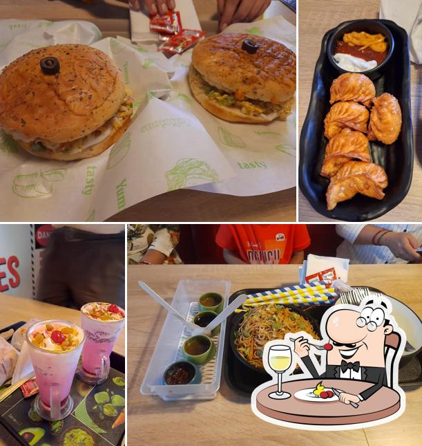 Food at Lassi Day Cafe Burger Pav