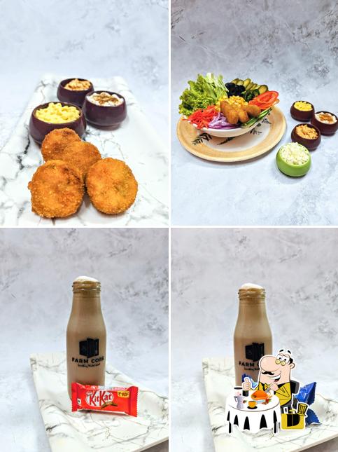 Among various things one can find food and drink at FarmCore
