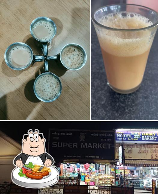 The picture of food and exterior at LUCKY CAFE and bakery