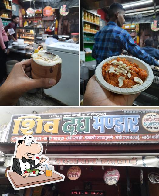 The image of food and exterior at Shiv Dhoodh Bhandar