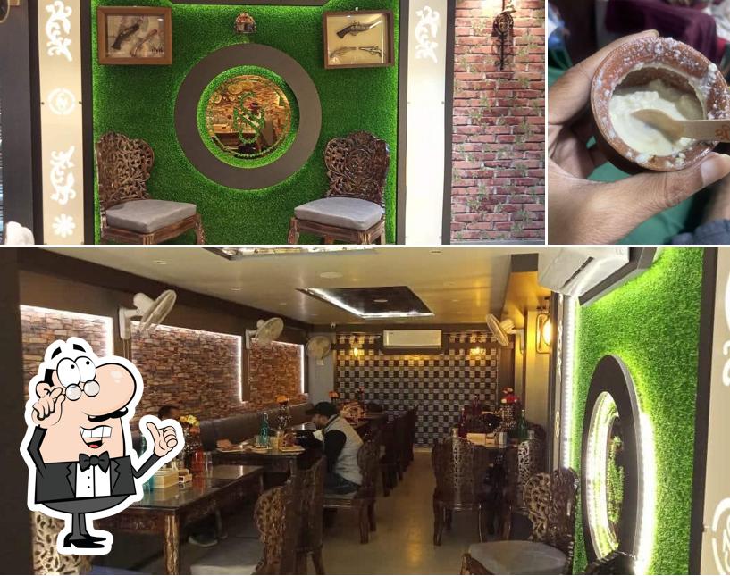 Take a look at the picture showing interior and food at Shree Nanak Sweets