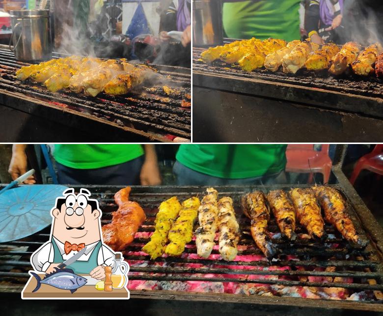 Grilled salmon at Kankurgachi Tandoor House