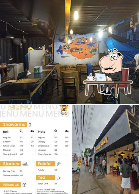 Take a seat at one of the tables at Shawarma Shack