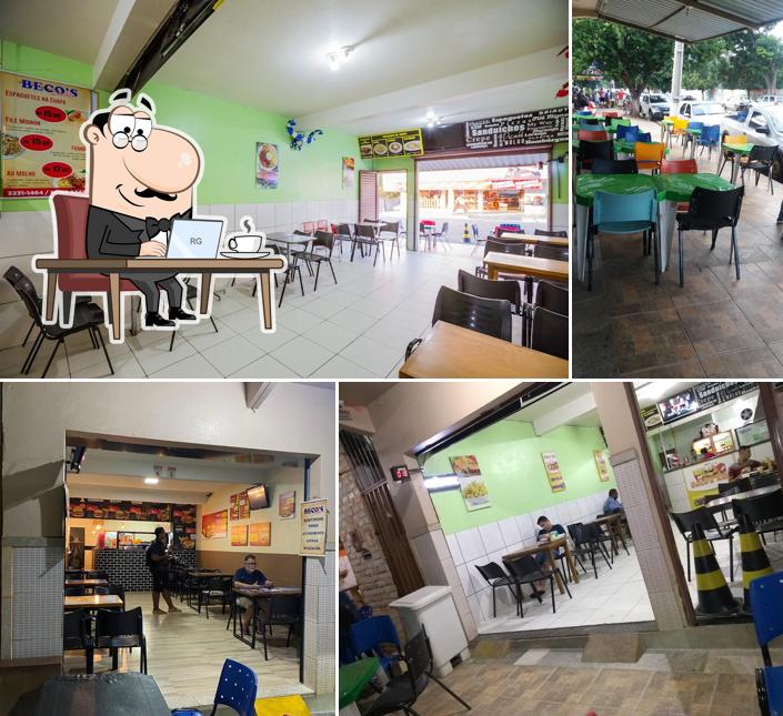 O interior do Becos Lanches Pirenópolis