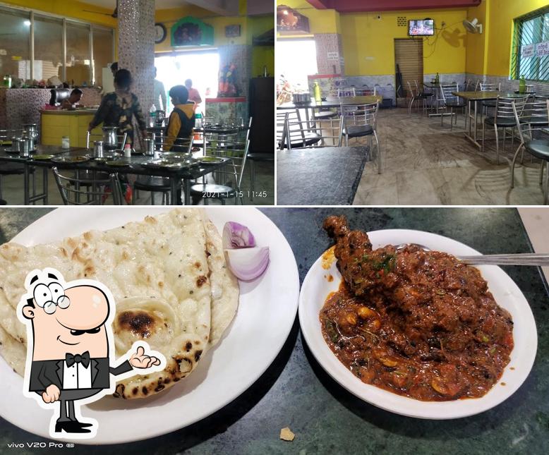 This is the photo showing interior and food at Shree Jagannath Hotel