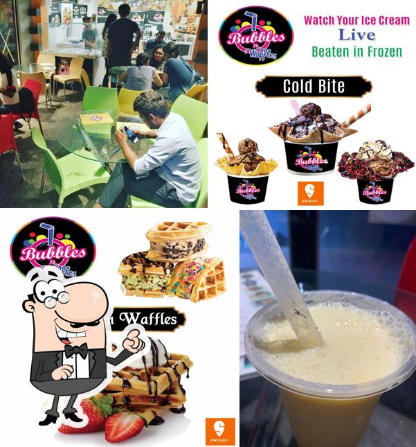 The interior of Bubbles Waffles