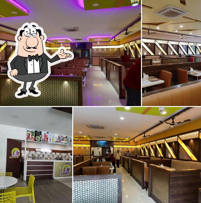 Take a seat at one of the tables at Famous Biriyani