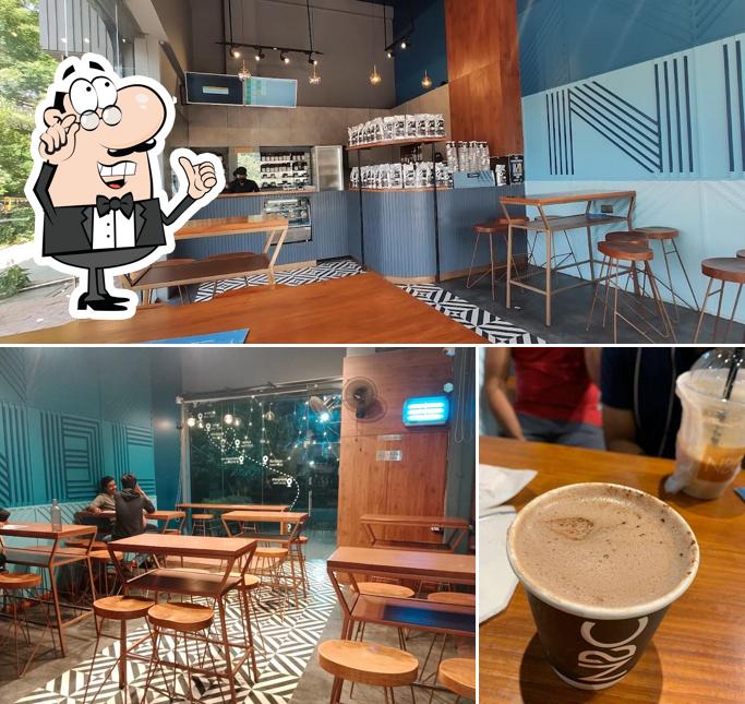 The interior of Nothing Before Coffee- New Palasia, Indore