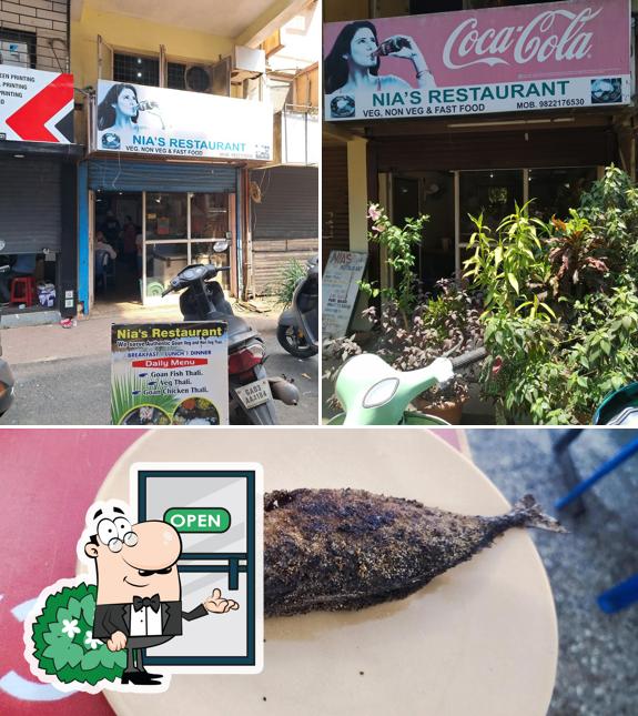 Check out the photo depicting exterior and food at Nia's Restaurant