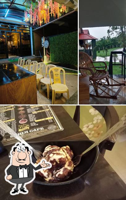 Take a look at the image showing interior and food at SHRIM CAFE