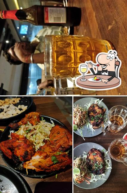 This is the picture showing food and beer at Kalash